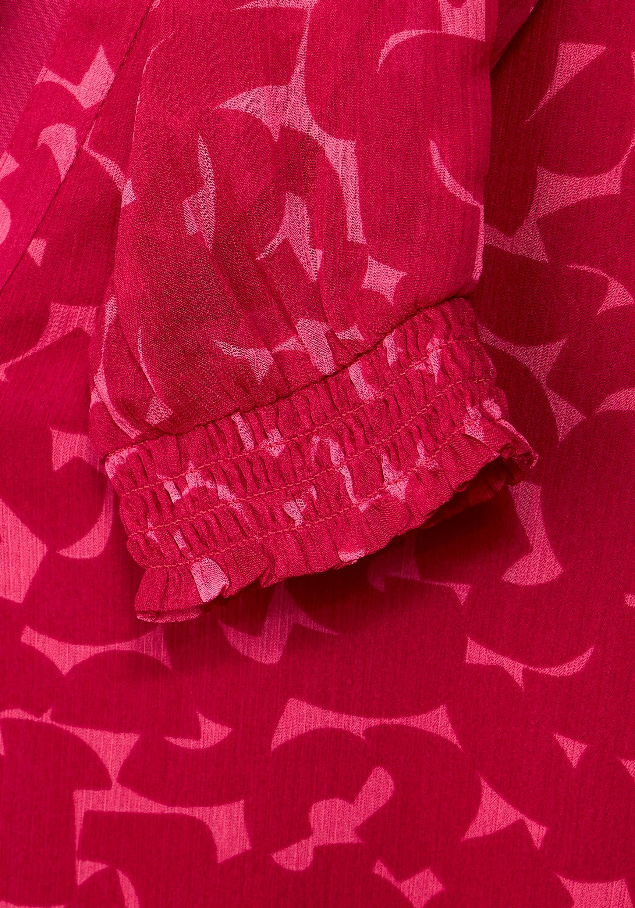 Allover-Print Dress ONE STREET Chiffon Tunic pink mit Chiffonkleid