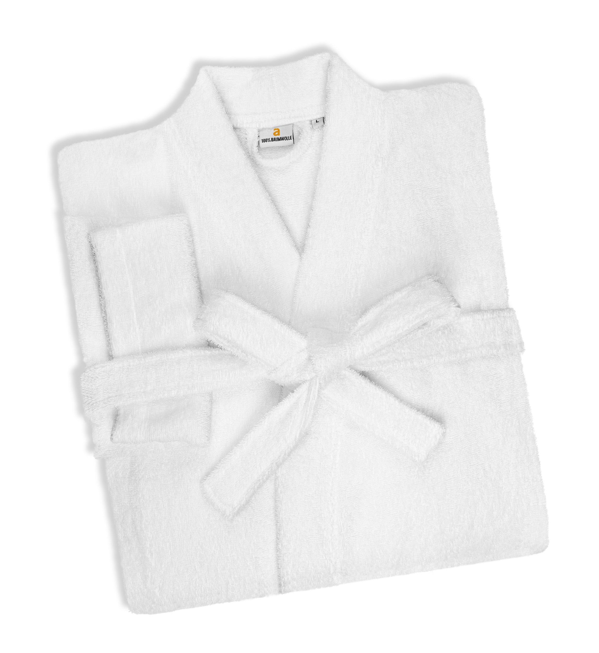 aurora Objektwäsche Bademantel Kimono / Schalkragen, Premium, Baumwolle