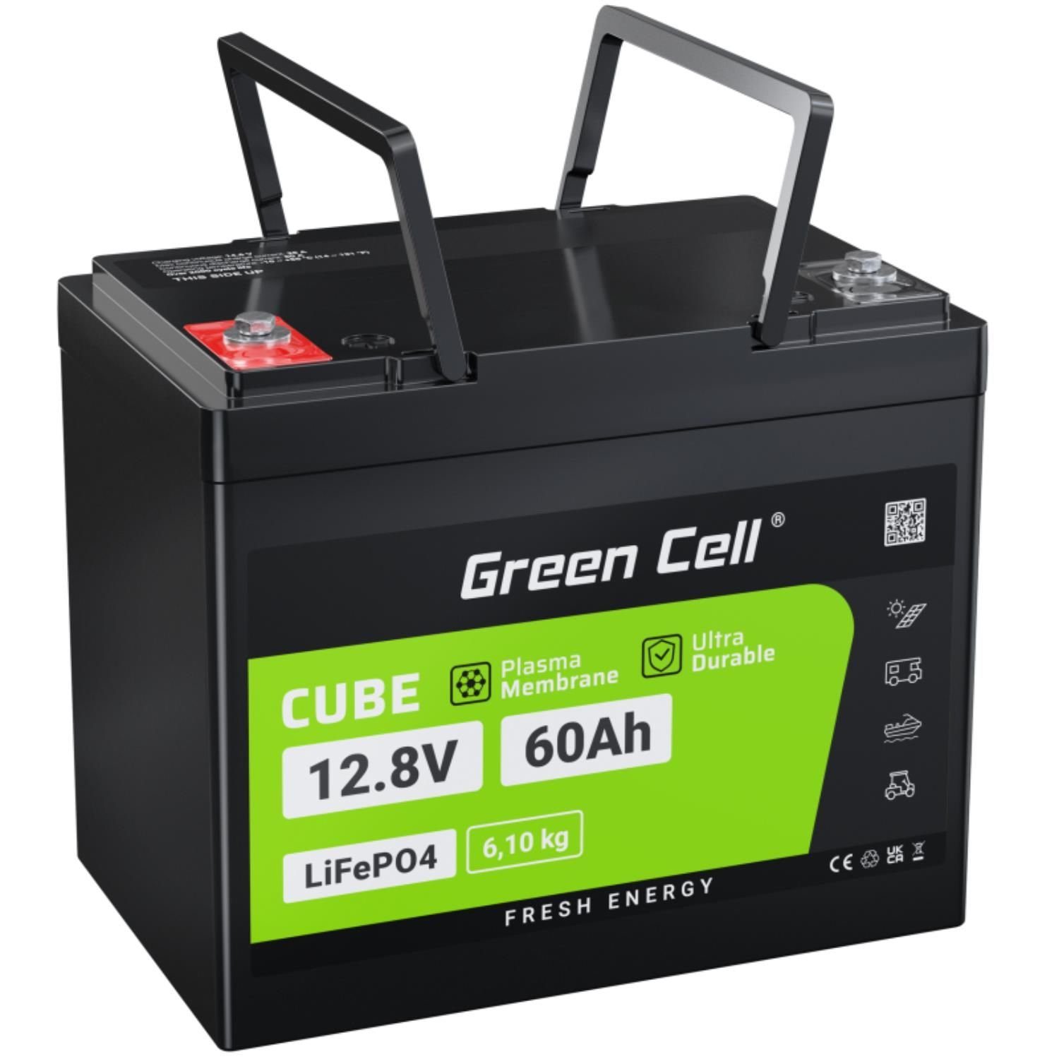 Green Cell LiFePO4 768Wh Battery Lithium-Eisen-Phosphat-Akku 60 Ah Batterie, 4 Steckdosen, Ansprechzeit: typowy 2-6 ms