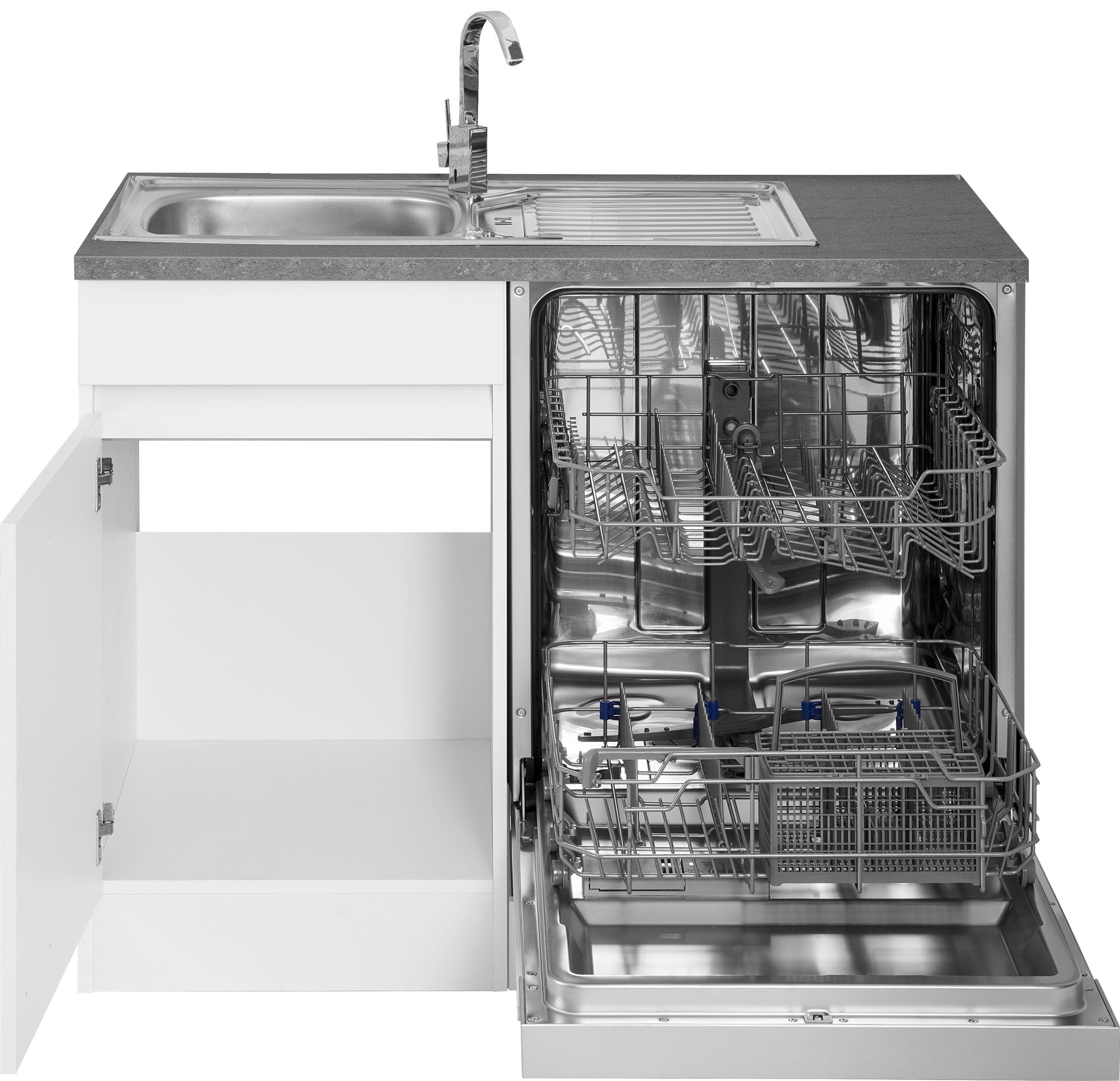 OPTIFIT Winkelküche Roth, mit | x 210 Stellbreite weiß/weiß-basaltgrau weiß 175 E-Geräten, cm