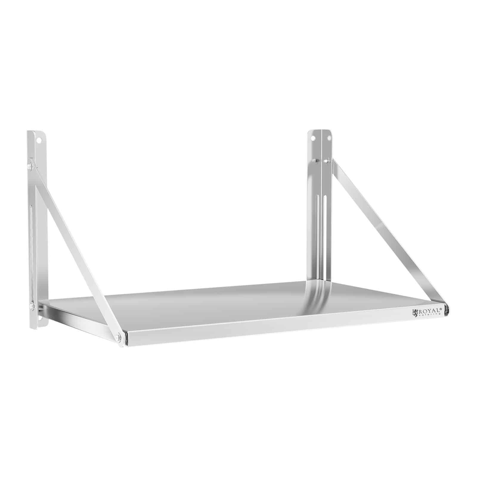 Royal Catering Hängeregal Wandbord klappbar 40 kg Wandregal 80 x 45 cm Edelstahl Küchenregal