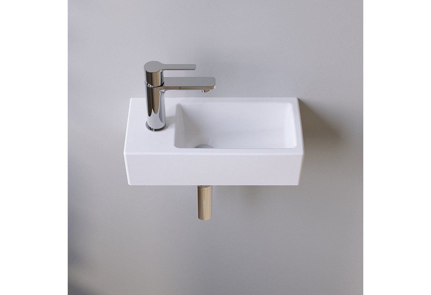 Thumbnail - AQUABATOS Waschbecken Aufsatzwaschbecken mit/ohne Hahnloch rund oval eckig 30 40 50 60cm (Handwaschbecken Gäste wc Wasch...