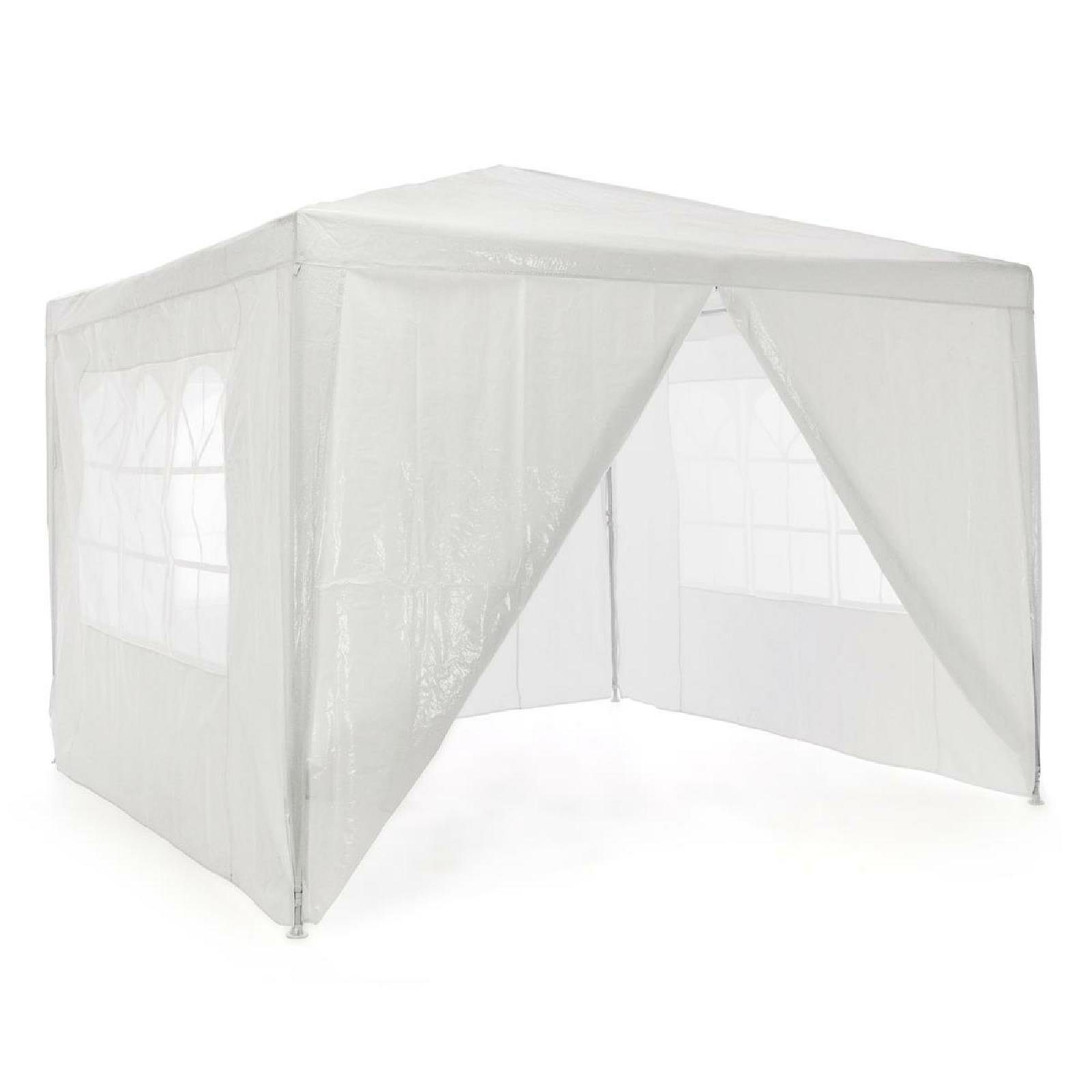 Faltpavillon Pavillion PE weiß, 3 x 3 m inkl. 4 Seitenteilen