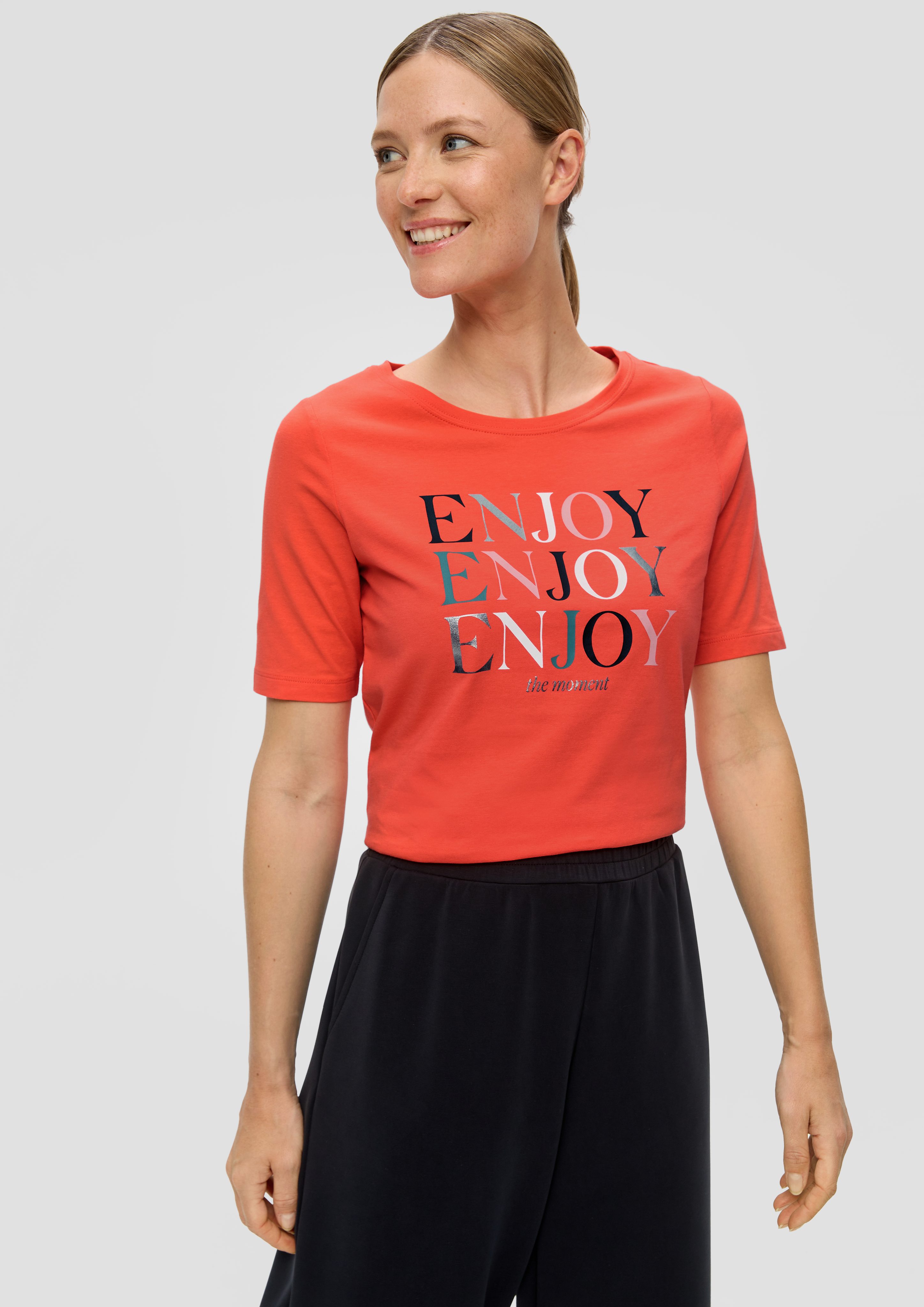 s.Oliver Kurzarmshirt T-Shirt aus Baumwollstretch günstig online kaufen