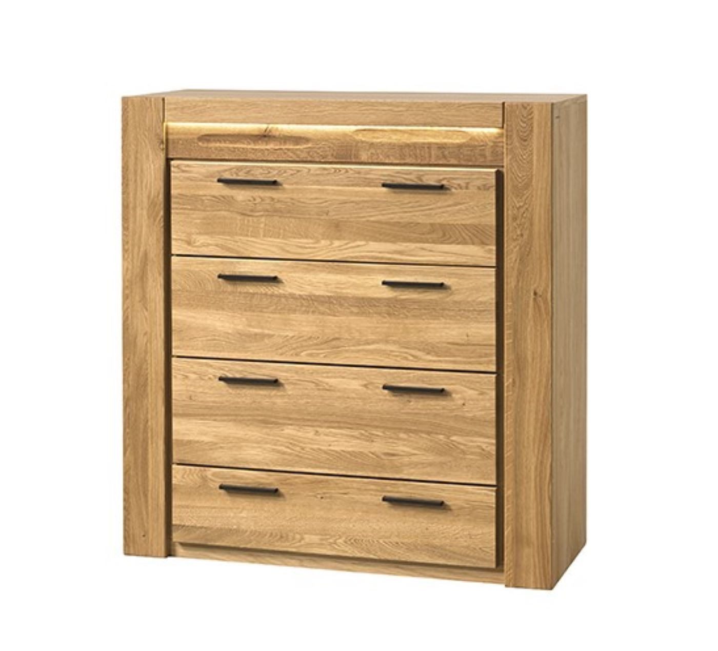 99rooms Kommode Vittorio (Sideboard, Highboard), Modern Design, mit LED-Beleuchtung, Soft-Close, aus Massivholz