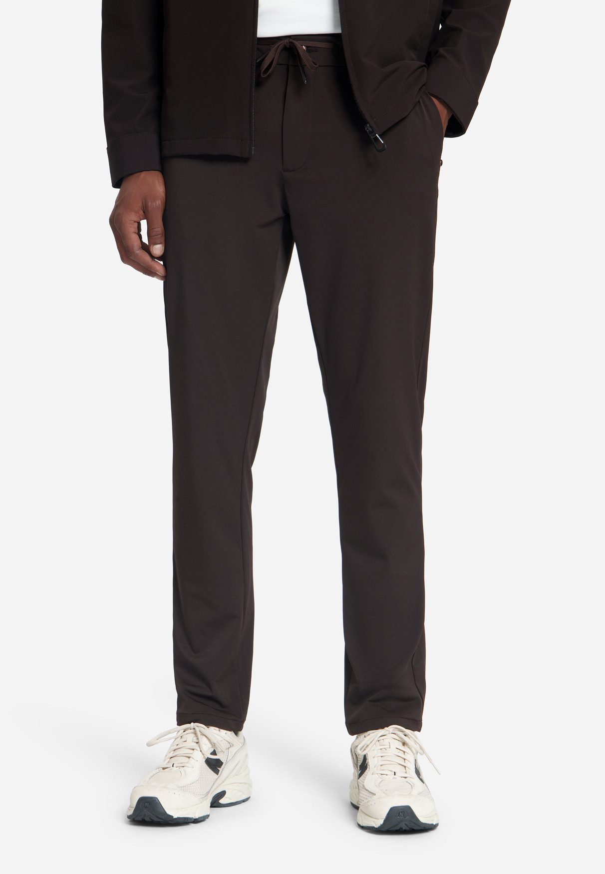 NO EXCESS Chinohose Pants Chino 4-Way Stretch Sedoc Relaxed Fit, Earth