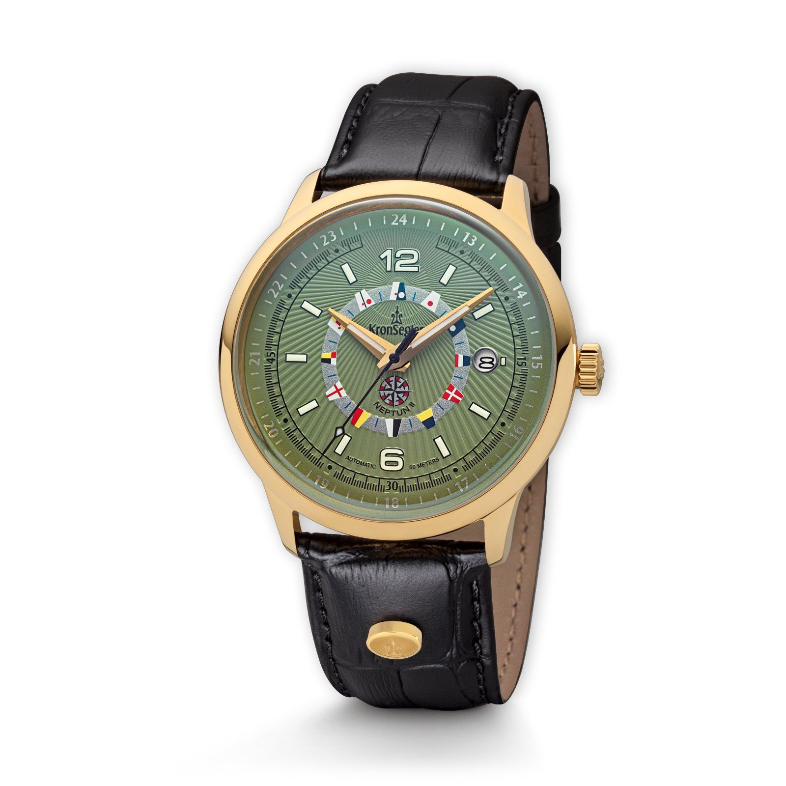 Automatikuhr Neptun II Herren Armbanduhr mit Lederband