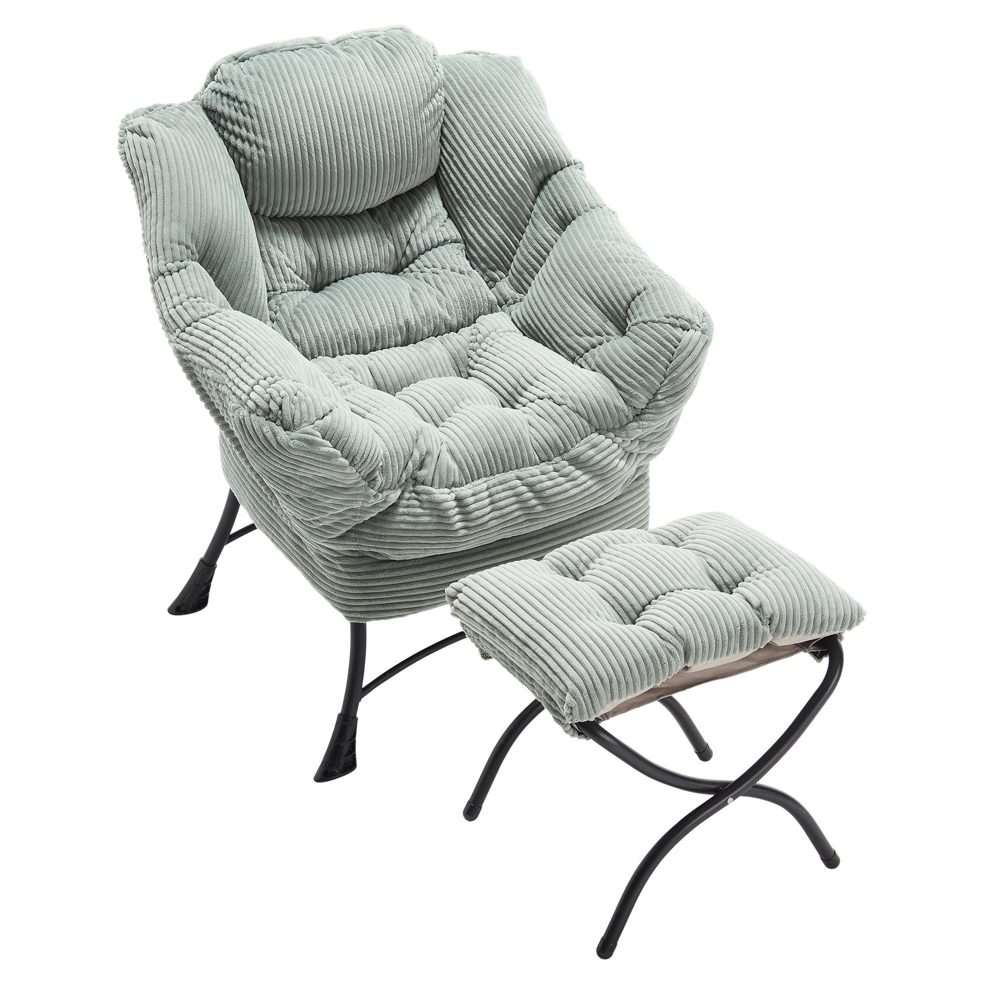 Fine Life Pro 4-Fußstuhl Fauler Stuhl mit Ottoman, Modern Lounge Akzent Stuhl
