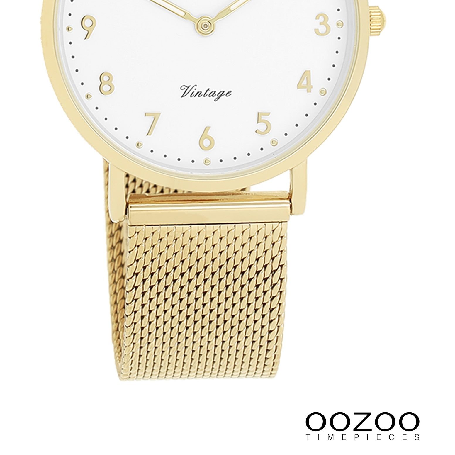 OOZOO Quarzuhr Oozoo Unisex Armbanduhr Vintage Series, (Analoguhr), Damen, Herrenuhr rund, mittel (ca. 32mm) Metallarmband, Fashion-Style