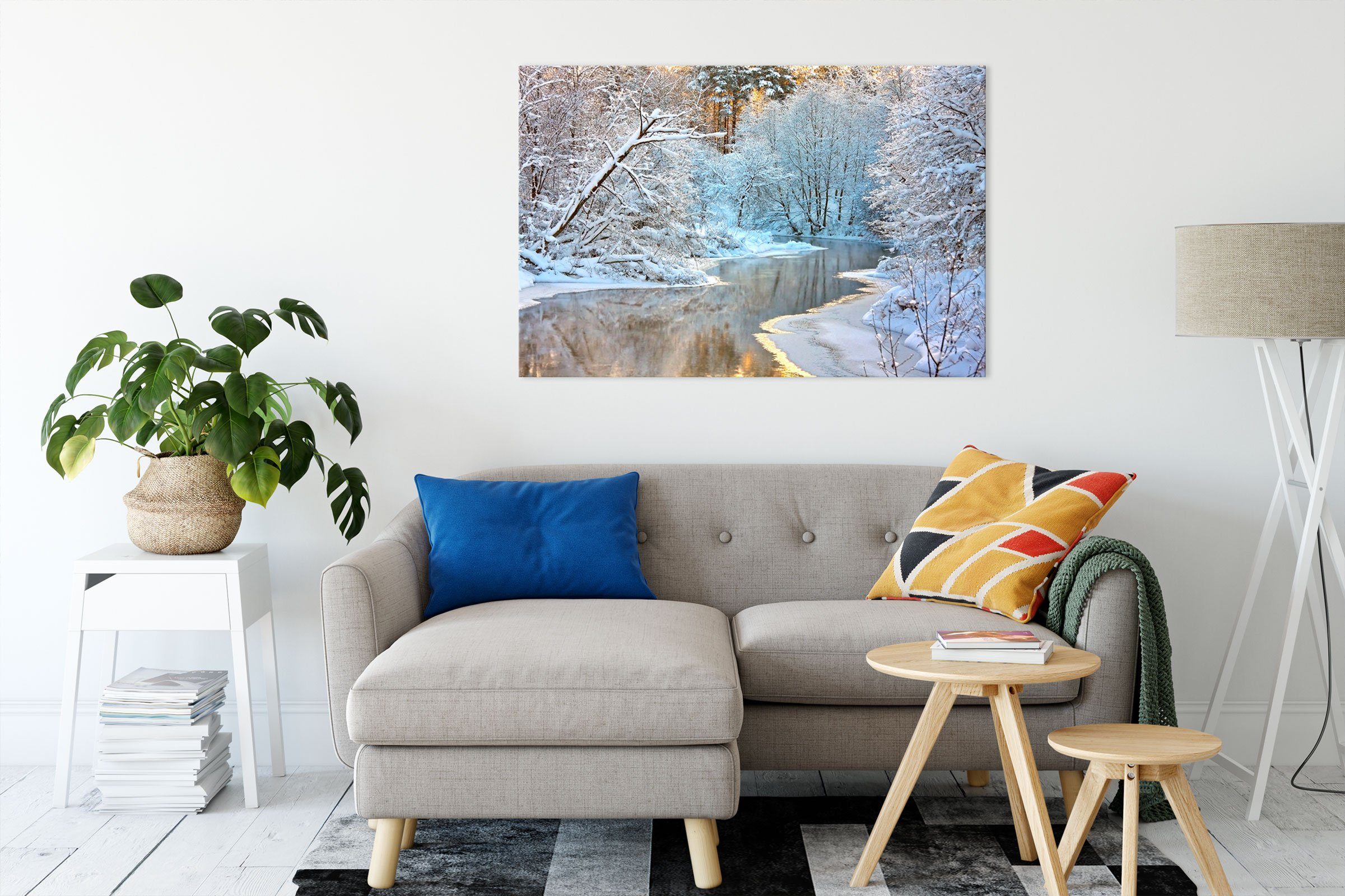 Pixxprint Leinwandbild Atemberaubende Winterlandschaft, Atemberaubende Wint günstig online kaufen