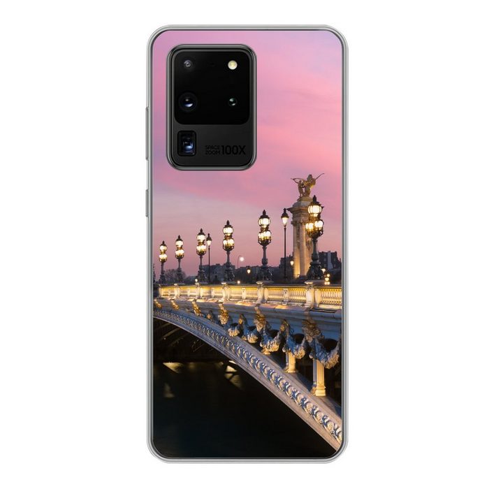 MuchoWow Handyhülle Paris - Brücke - Himmel Phone Case Handyhülle Samsung Galaxy S20 Ultra Silikon Schutzhülle