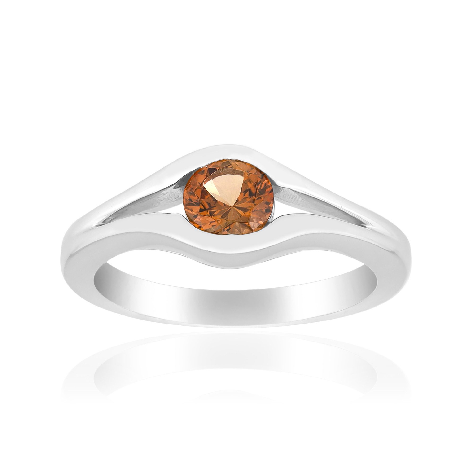 Cavill Solitärring Topas Silberring 0,48 ct Brillantschliff, 925 Sterlingsilber Damen (1-tlg)