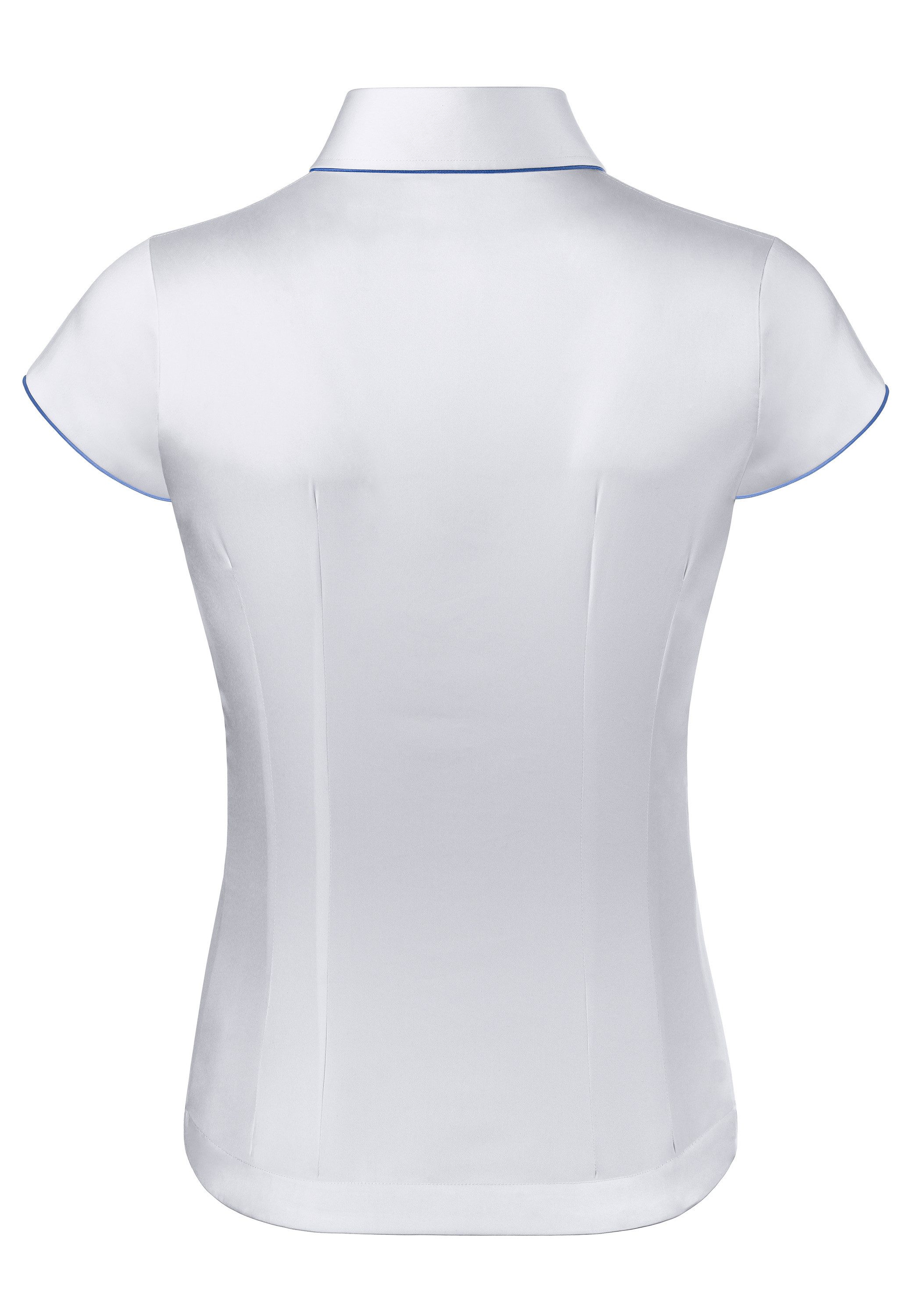 Vincenzo Boretti Klassische Bluse tailliert stretch Kurzarm