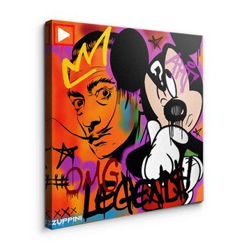 DOTCOMCANVAS® Leinwandbild Legends, Leinwandbild Legends Mickey Mouse Salvador Dali Comic orange Wandbild