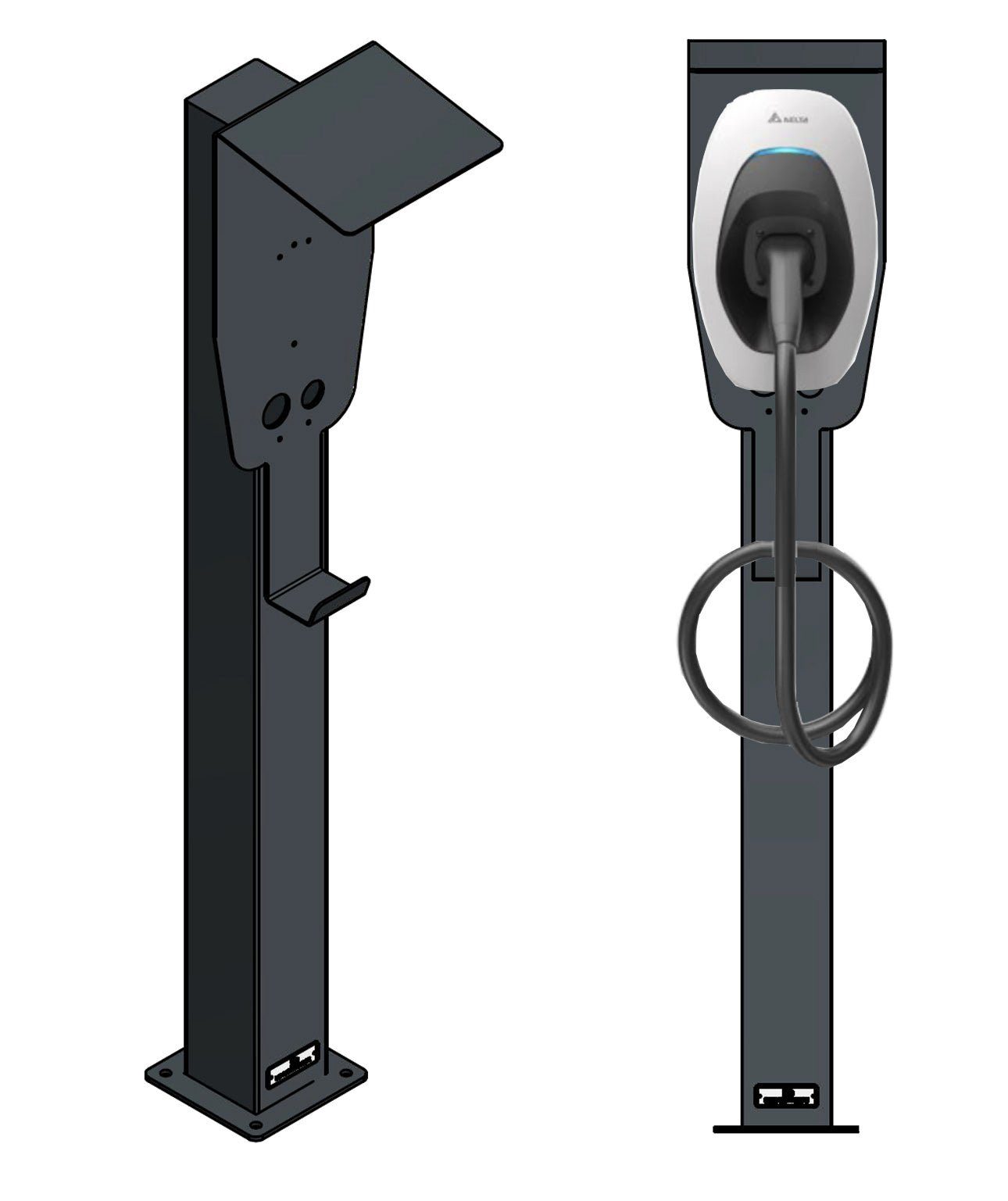 DIE-LADESÄULE.DE Ladesäule passend für Delta Electronics AC Wallbox Max mit Dac... Elektroauto-Ladestation-Halterung, (2, 2-tlg., 100% Hergestellt in Deutschland, 100% Hergestellt in Deutschland) | E-Auto-Ladestationen