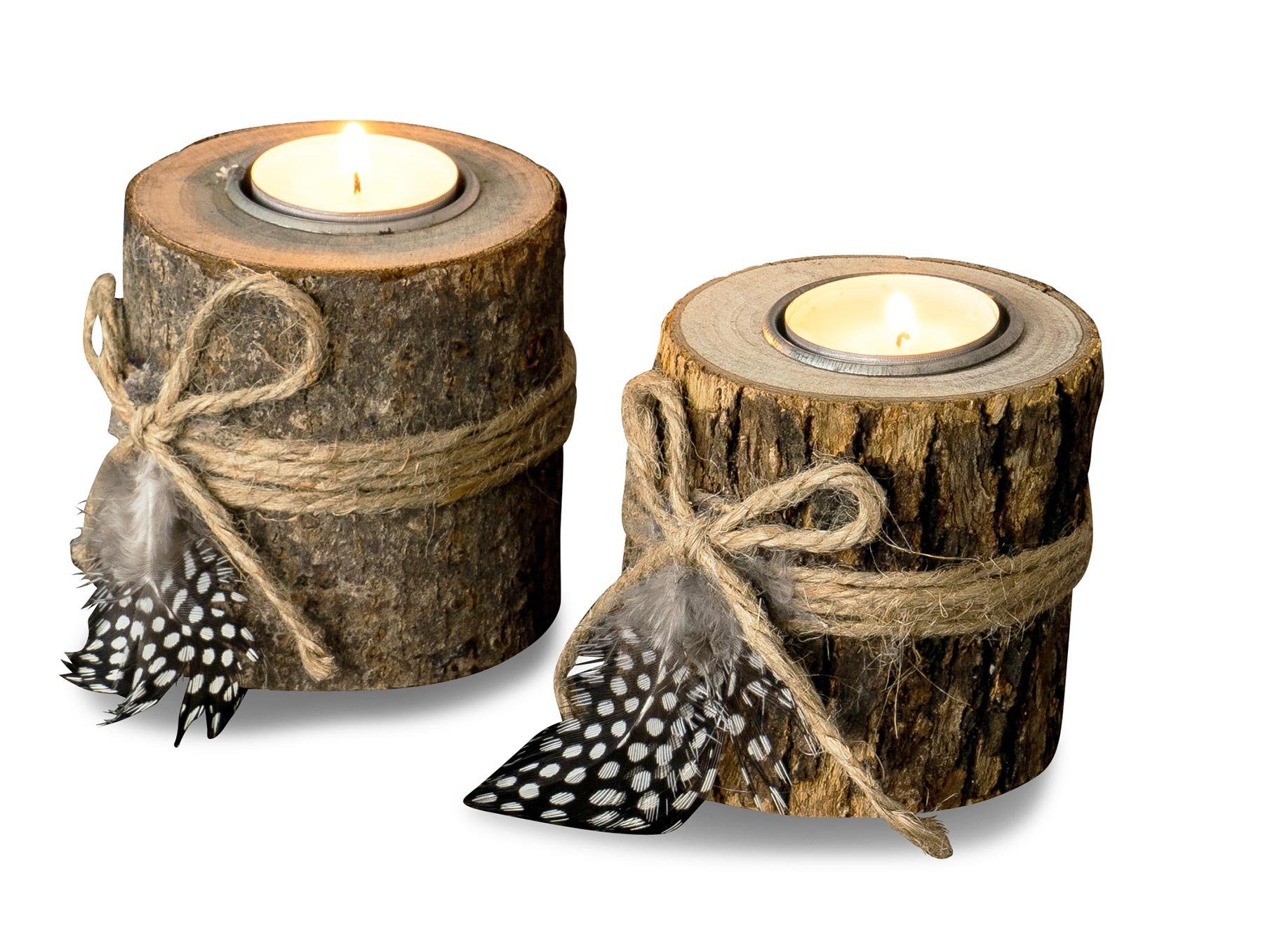 Levandeo® Teelichthalter, 2er Set Teelichthalter Holz günstig online kaufen