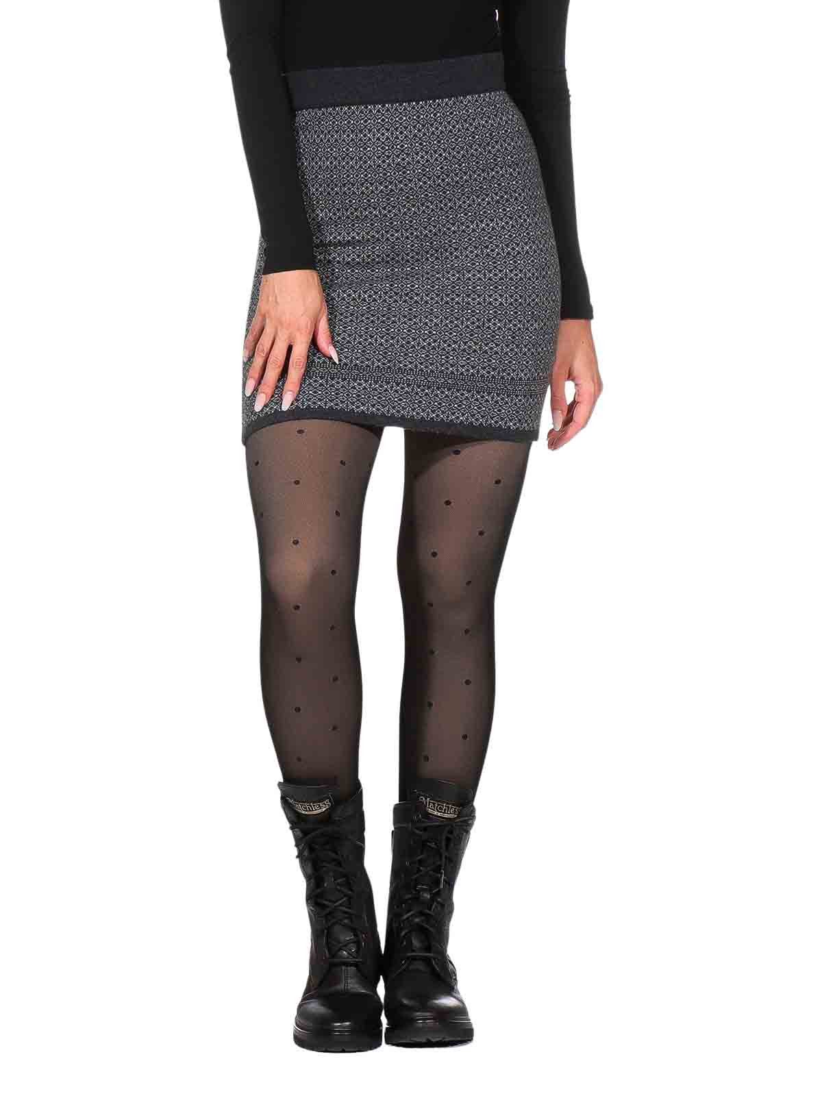 KUNST UND MAGIE Strickrock Bunter Strickrock kurz aus weicher Merinowolle Feinstrick Boho Mini