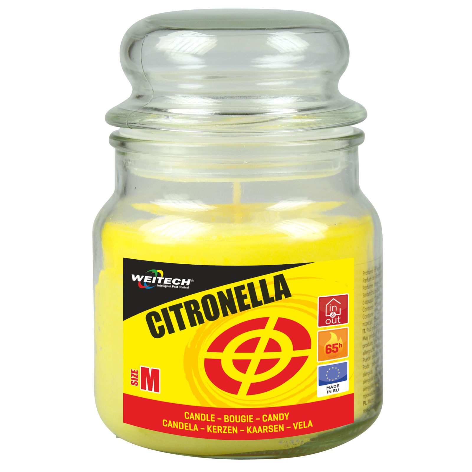 WEITECH Outdoorkerze Zitronella Kerze, 340 g für 65 Stunden, zur Abwehr von Mücken