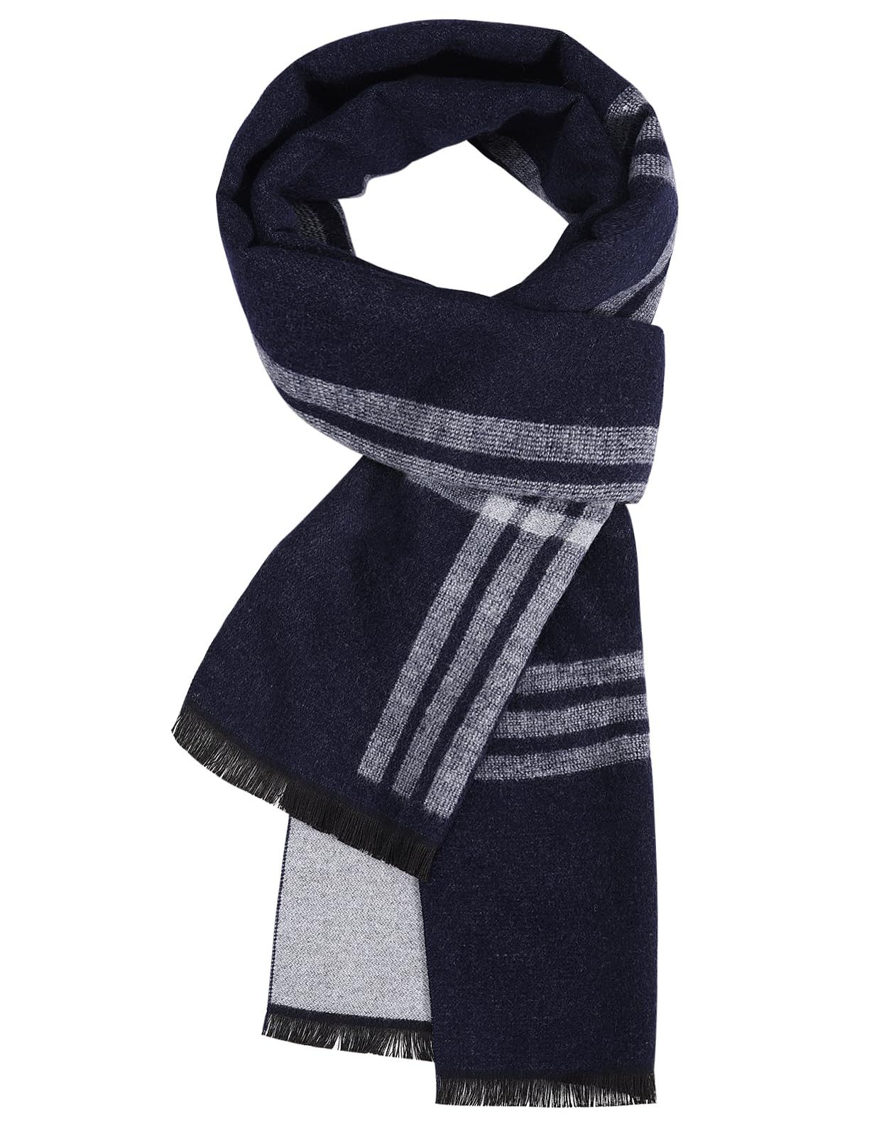 Coonoor Modeschal Winterschal Strickschal Weicher karierter Schal mit Frans günstig online kaufen