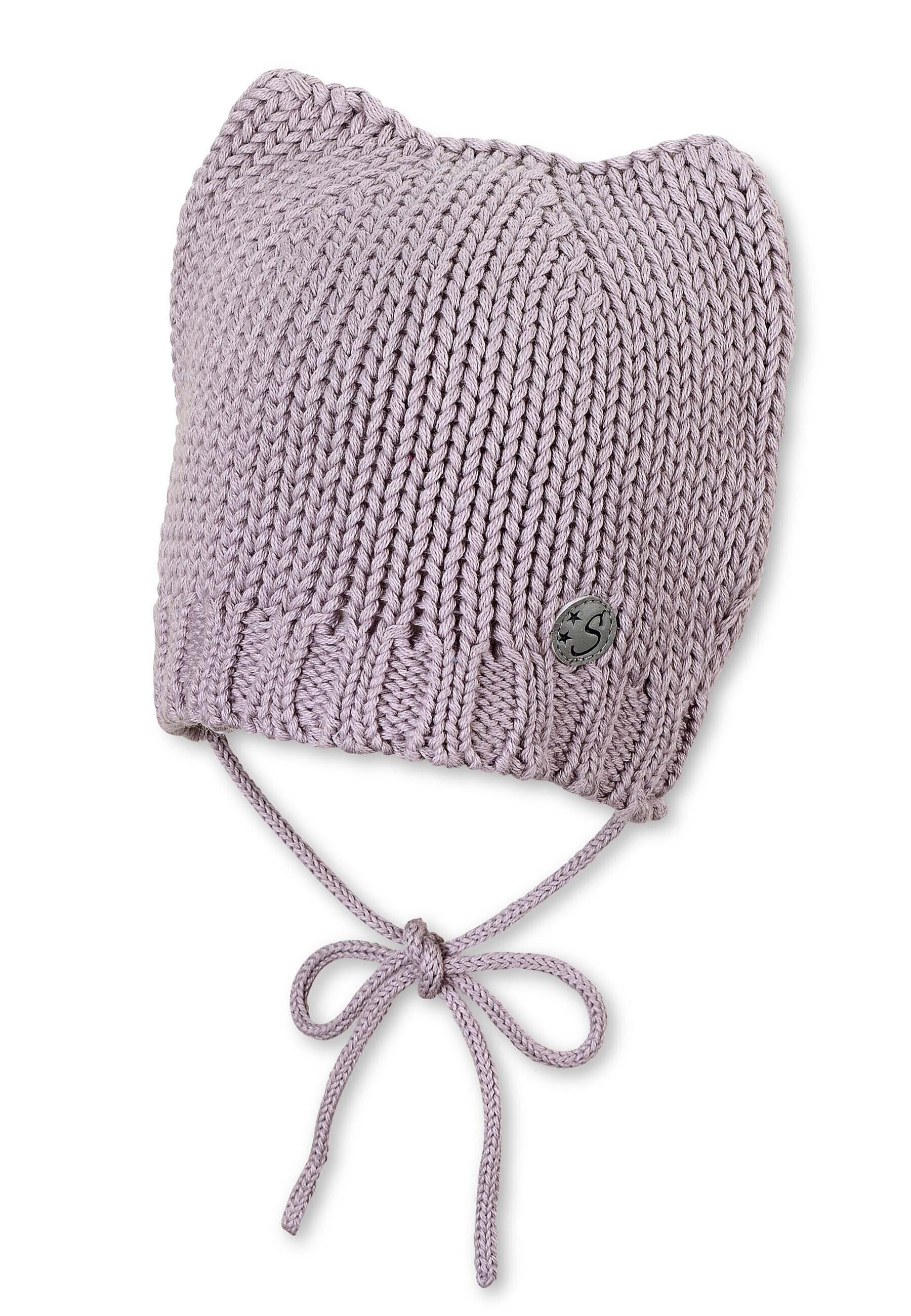 Sterntaler® Strickmütze GOTS (1-St) Strickmütze Katzenohr lila