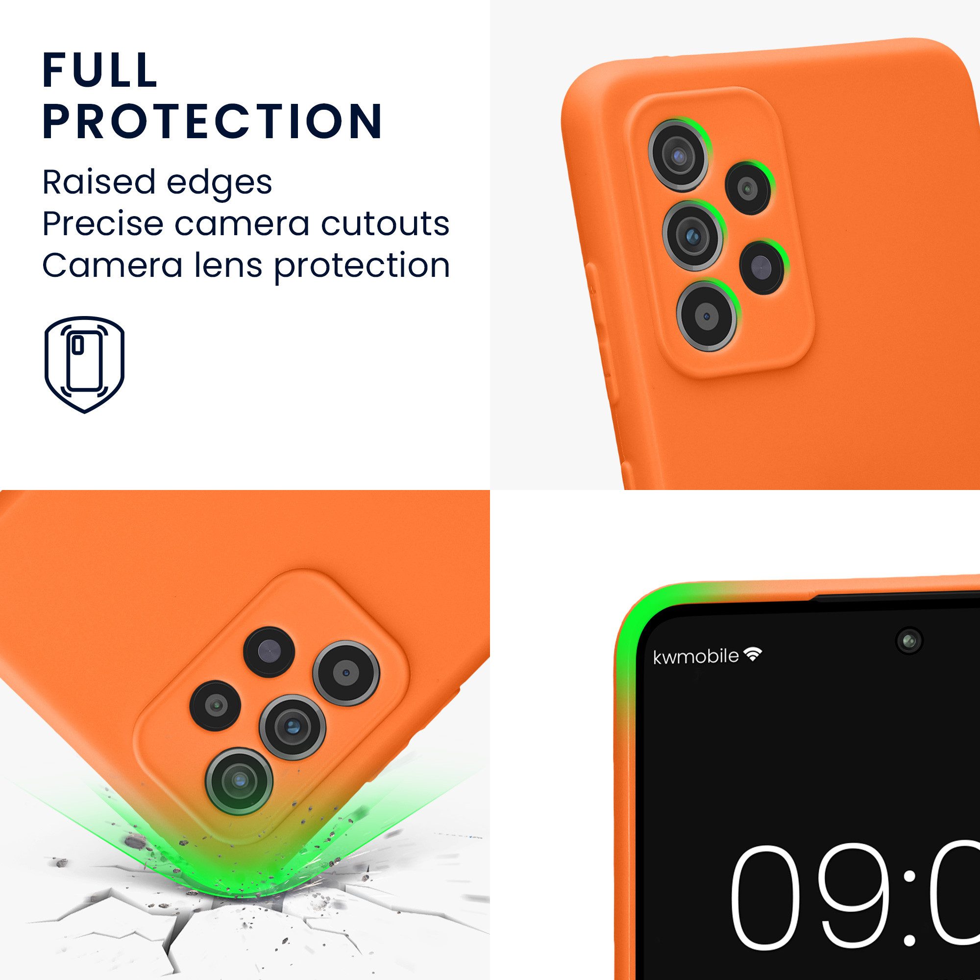 kwmobile Smartphone-Hülle Handyhülle für Samsung Galaxy A52 / A52 5G / A52s 5G Hülle, Weiches Handy Silikon Case - Schutzhülle Cover