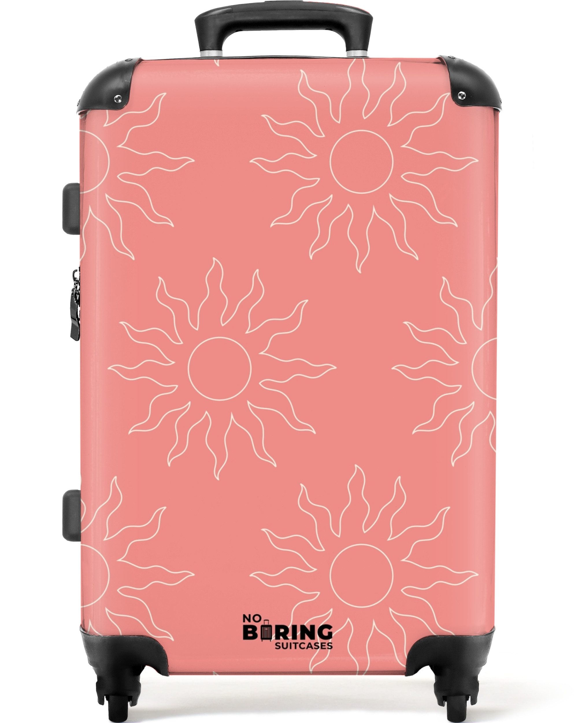 NoBoringSuitcases.com© Hartschalen-Trolley Rosa Sonnenmuster 67 cm günstig online kaufen