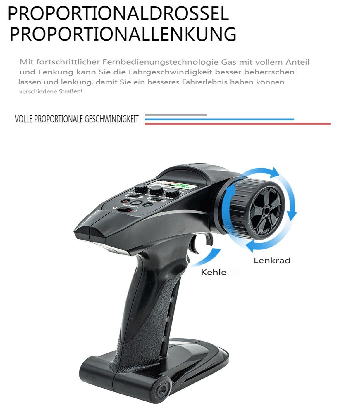 Insma RC-Auto, 2,4GHz 4WD RC Auto Geländewagen 50km/h Bürstenlos 1:12 mit LED Licht