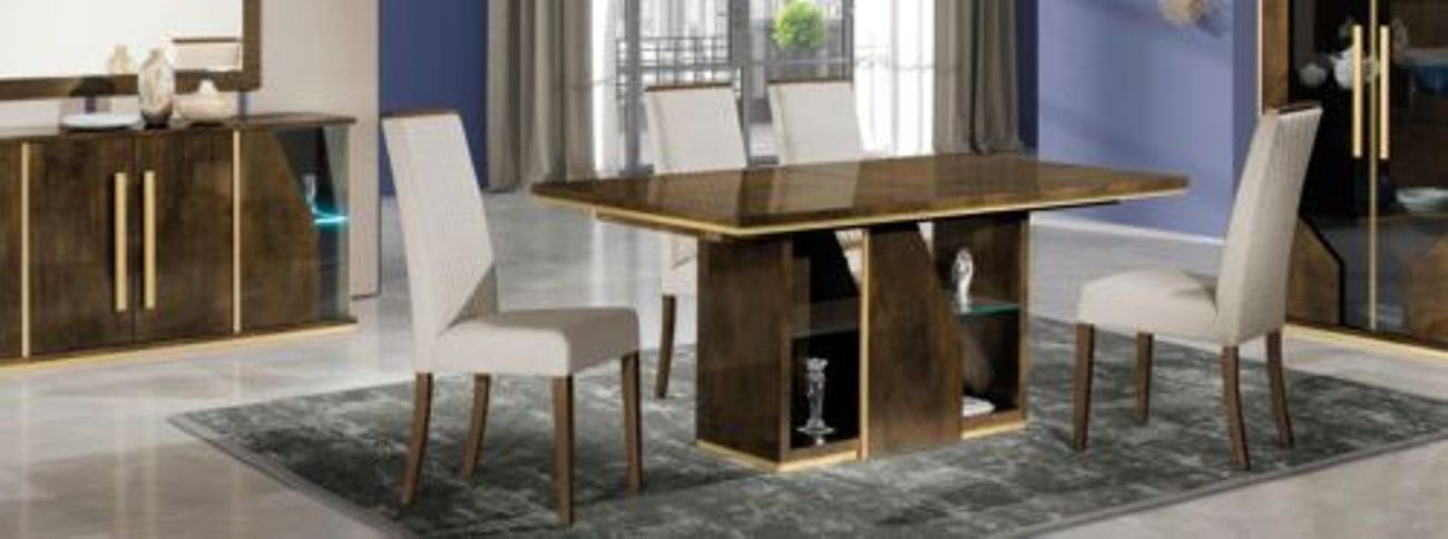 Modern Gruppe Holz Stuhle Garnitur 5tlg. Esstisch Esszimmer-Set, Stuhl Neu Tisch JVmoebel Esszimmer Set