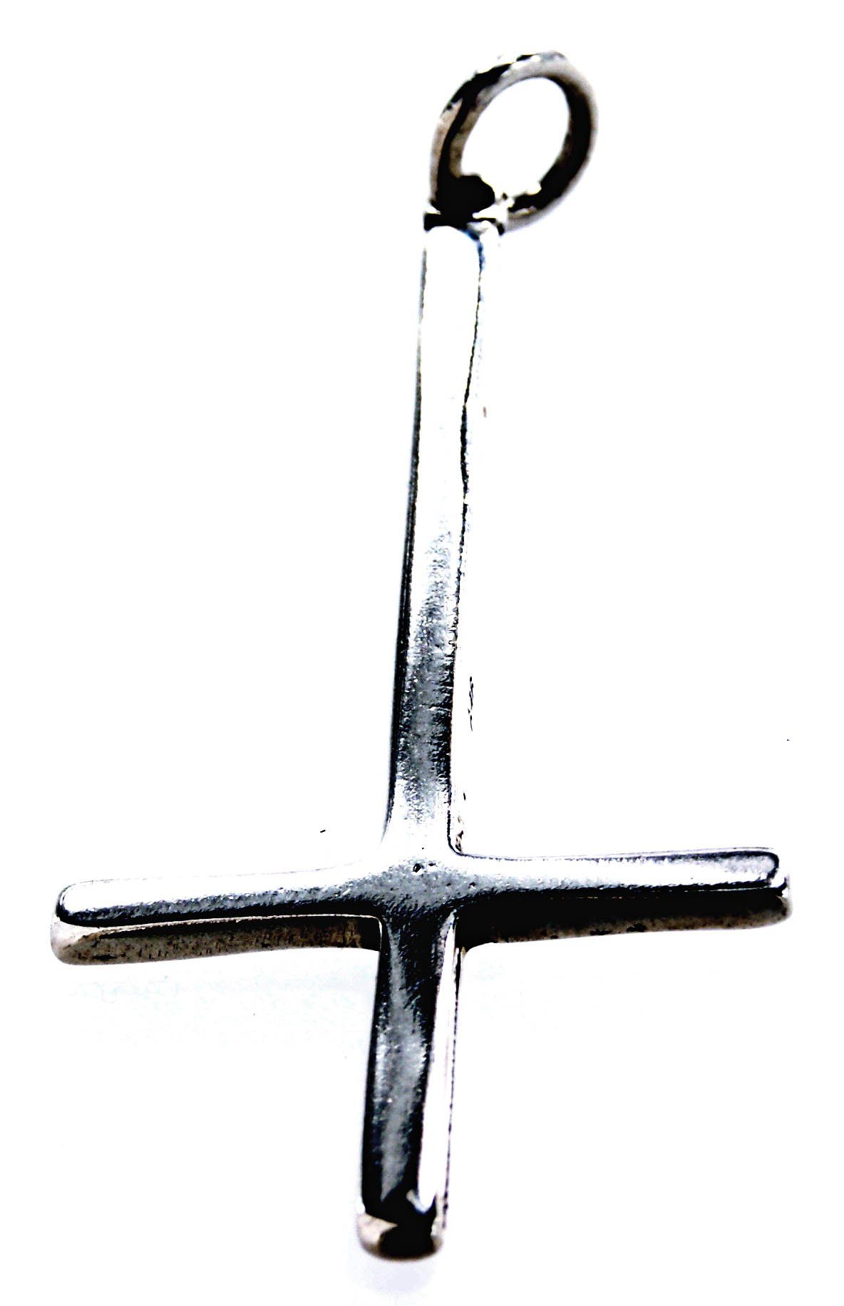 Kiss of Leather Kettenanhänger Si.62 Kreuz, umgekehrtes Silber (Sterlingsilber) umgedrehtes 925