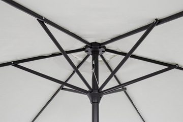 Bizzotto Sonnenschirm KALIFE, Grau, Ø 270 cm, Aluminium, Kippfunktion, Polyesterschirm, ohne Schirmständer