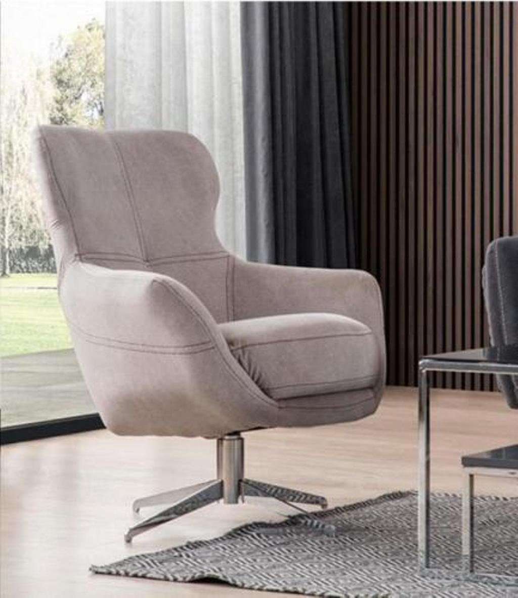 JVmoebel Drehsessel Drehbarer Sessel Relax Club Sofa Einsitzer Couch Polster Möbel Beige (1-St., 1x Sessel), Made in Europa | Funktionssessel
