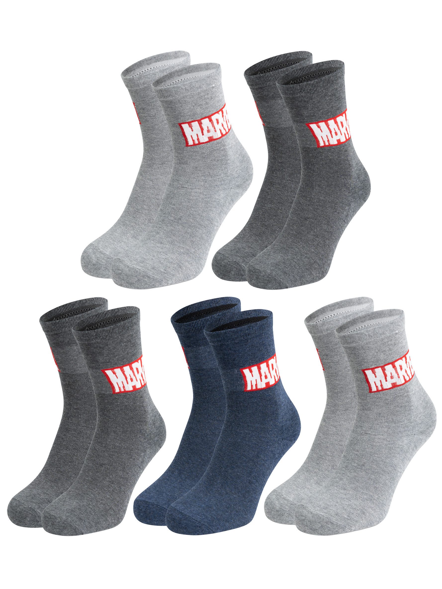 Socken Marvel Logo Socken Sneaker Strümpfe (5er Pack) 40-45