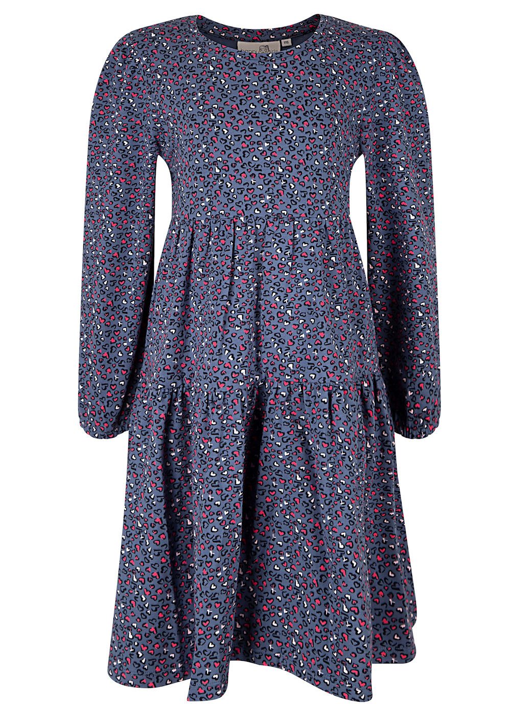 happy girls A-Linien-Kleid Happy girls Kleid Miniherzen rot weiß Langarm jeans blue (kein Set, 1-tlg)