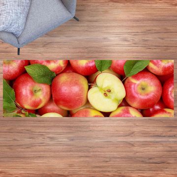 Läufer Teppich Vinyl Küchenmatte Küche Apfel lang modern funktional, Bilderdepot24, Läufer - rot glatt