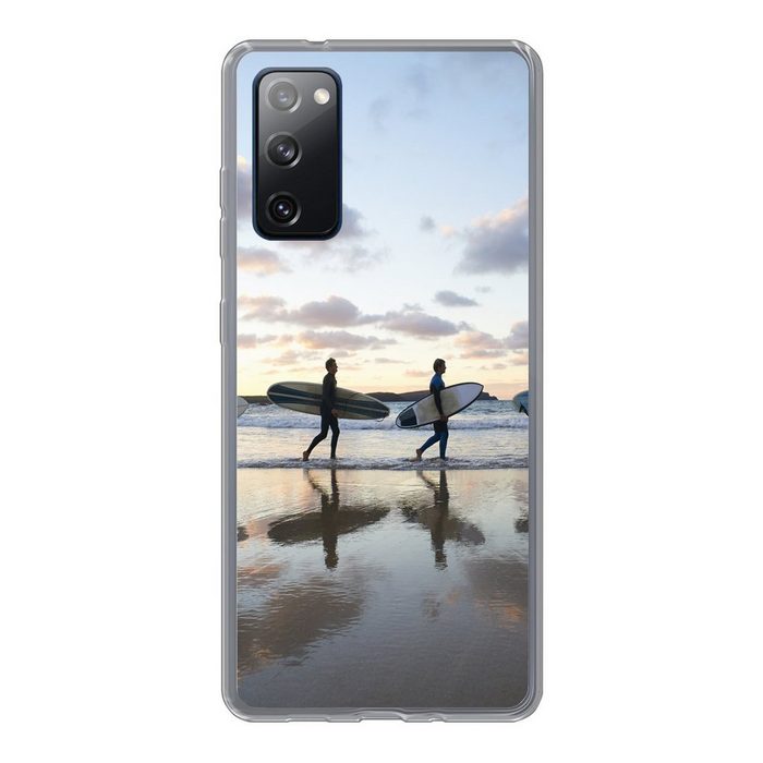 MuchoWow Handyhülle Surfer am Strand Phone Case Handyhülle Samsung Galaxy S20 FE Silikon Schutzhülle