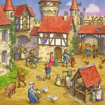 Ravensburger Puzzle Ritterturnier im Mittelalter 3 x 49 Teile, Puzzleteile