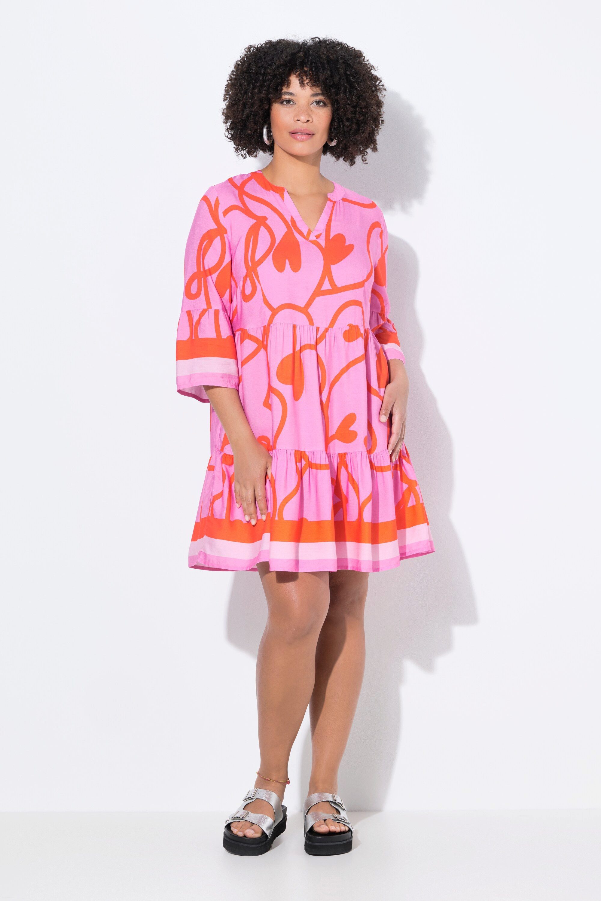 Angel of Style Tunika Tunika länger geschnitten Linien-Muster Volants günstig online kaufen