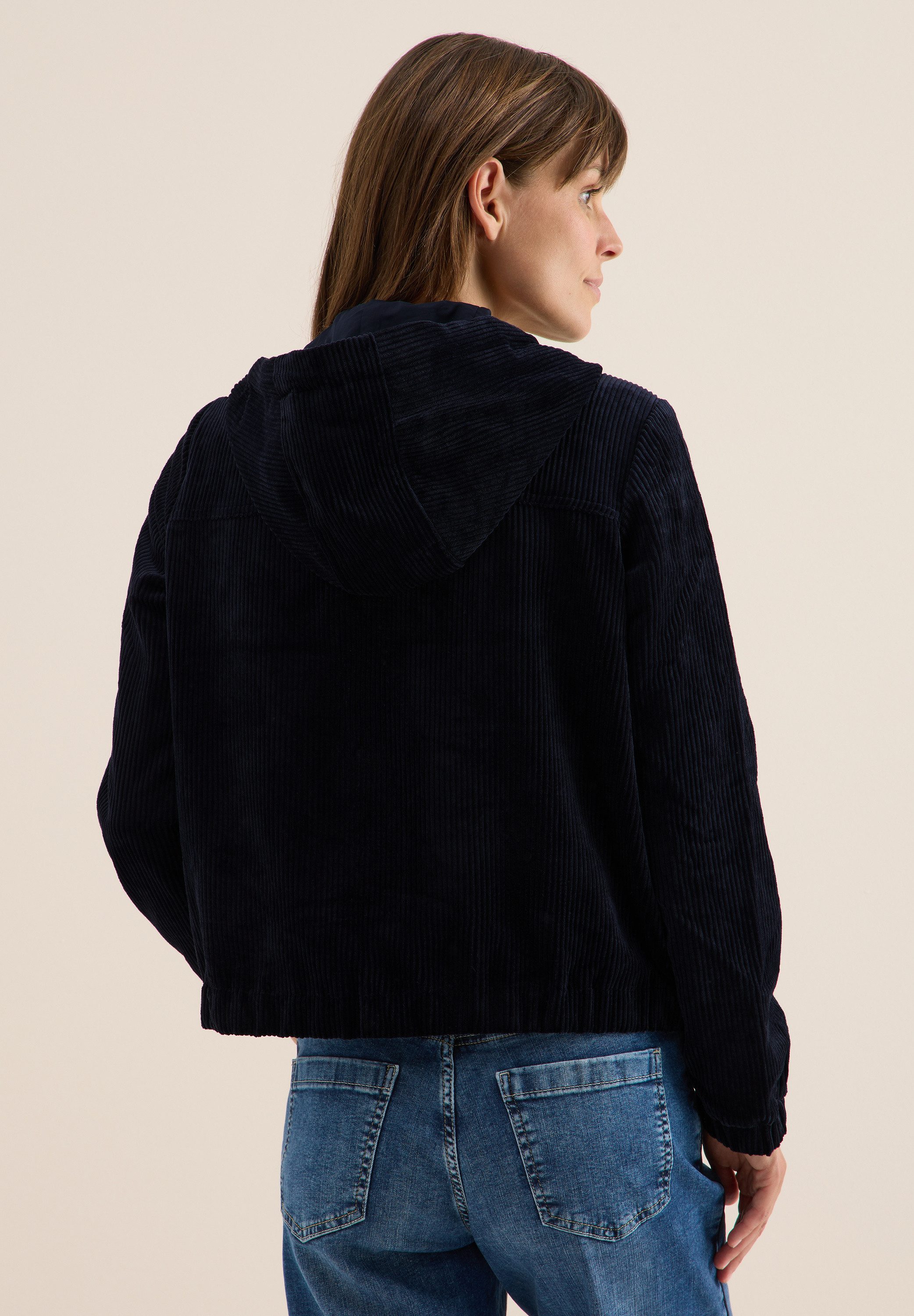 CECIL Cordjacke mit Kapuze mit Tunnelzugband