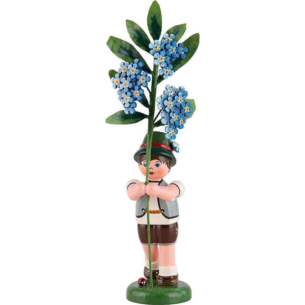 Hubrig Volkskunst GmbH Dekofigur Blumenkind Junge mit Vergissmeinnicht (17cm) von Hubrig Volkskunst