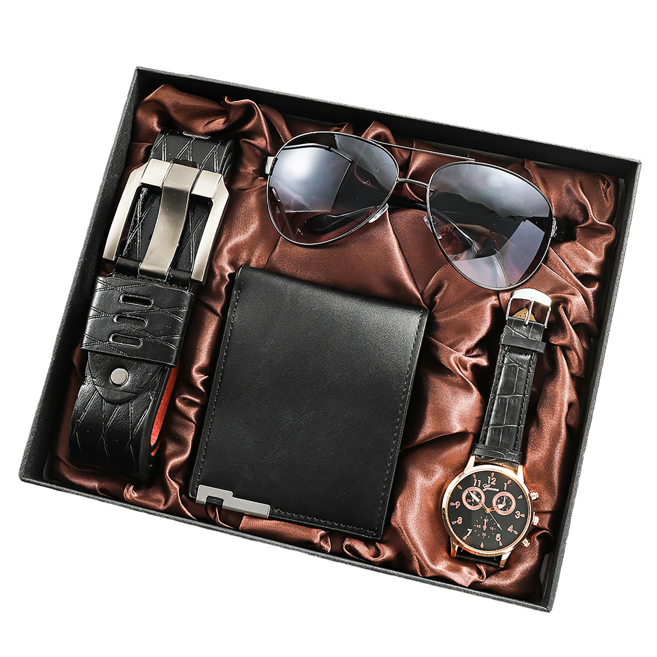 ibettertec Geldbörse 4PCS Geschenk für Männer Herrenuhr Gürtel Set (Mann Mä günstig online kaufen