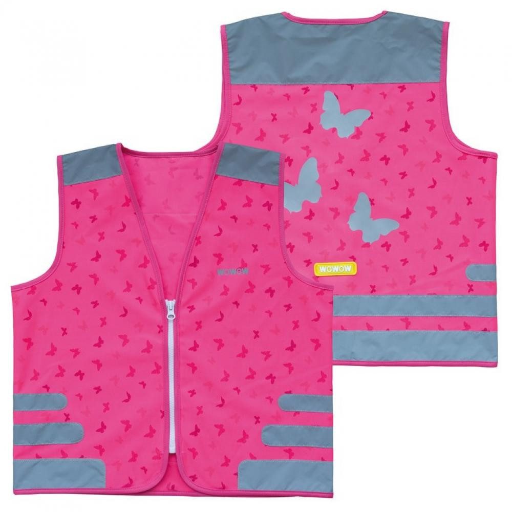 WOWOW Warnweste Wowow Sicherheitsweste Nutty Jacket für Kinder pink mit Refl Streifen