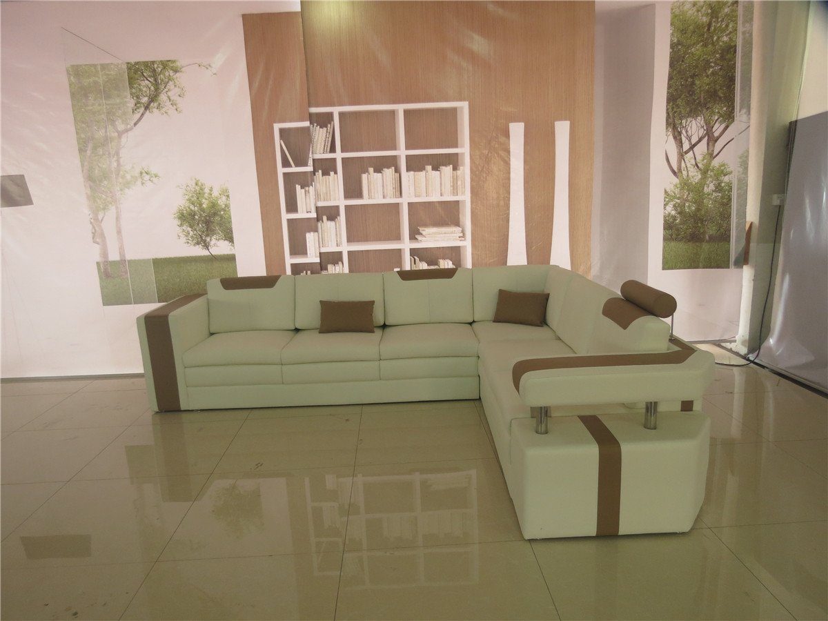 JVmoebel Ecksofa Designer Wohnzimmer Ecksofa Couch Polster Sitzecke, Made in Europe Beige/Braun
