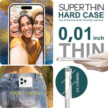 Nalia Smartphone-Hülle Apple iPhone 15 Pro Max, Ultra Dünne Hülle / Transparent / 0,3mm Slim Case / Anti-Fingerabdruck