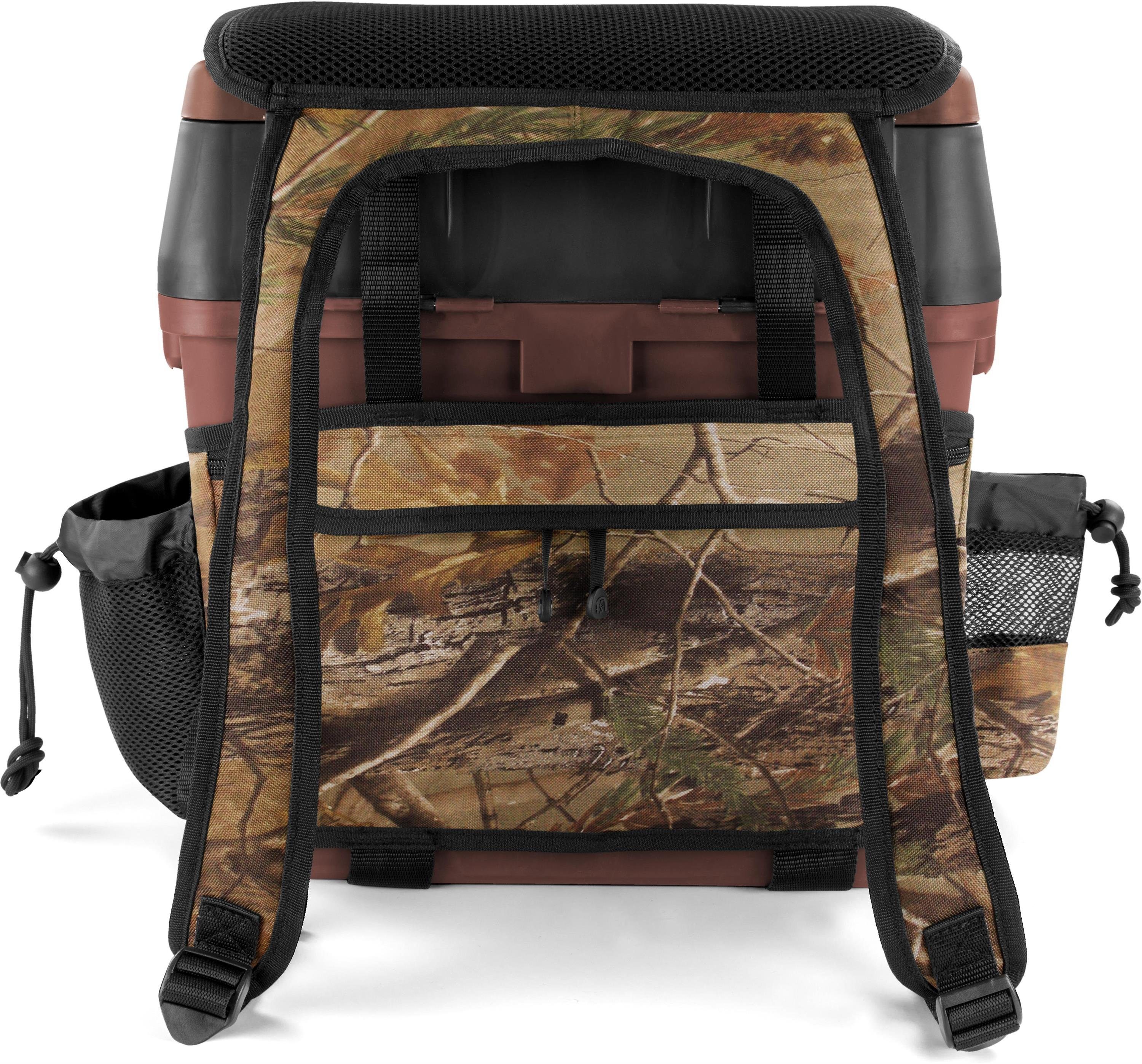 normani Angelkoffer Angelbox Bilbao, Angeltasche Sitzkiepe mit Rucksackfunktion und Tackle-Boxen