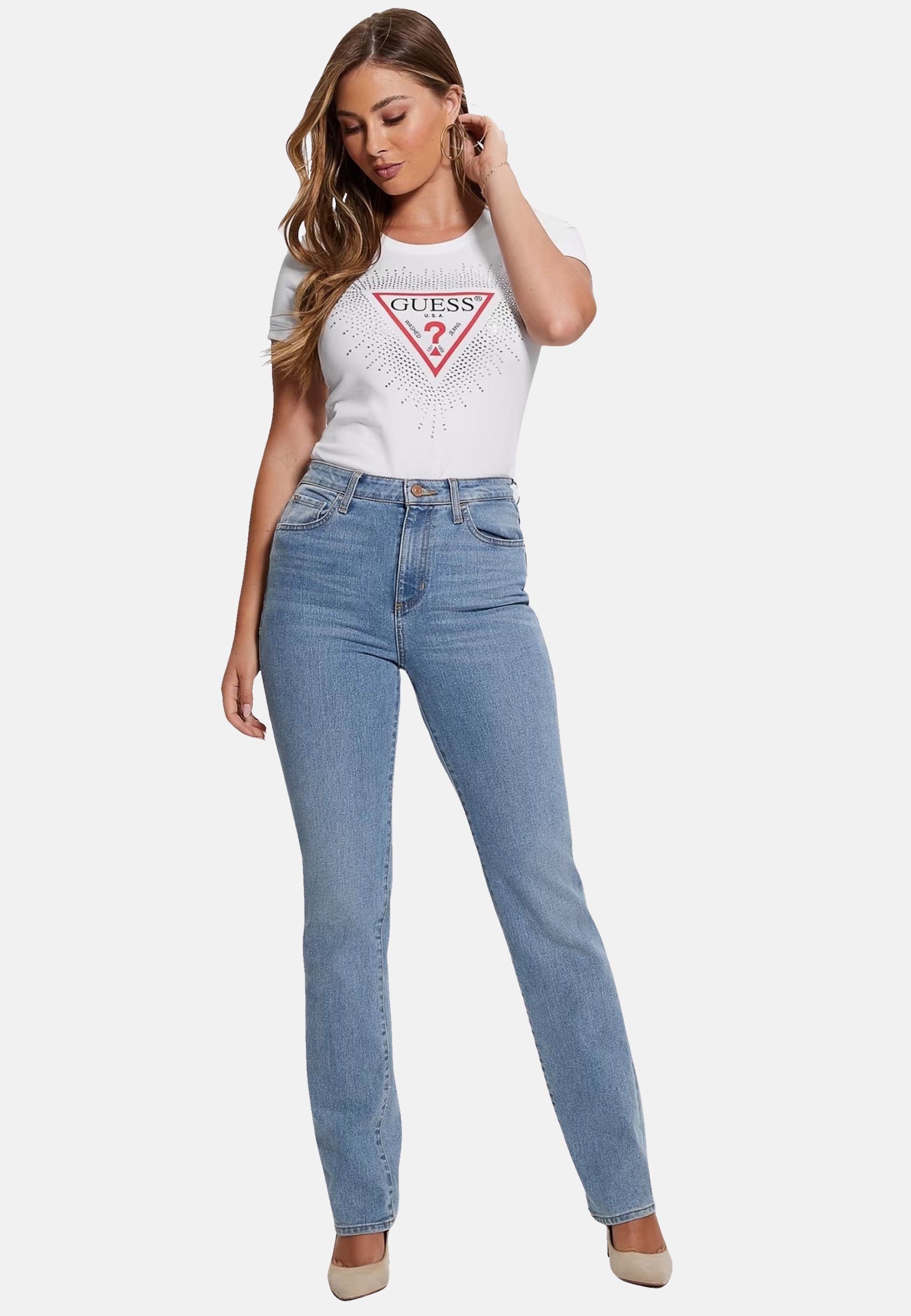 Guess T-Shirt T-Shirt SS CN Star Triangle Kurzarmshirt (1-tlg., 1)