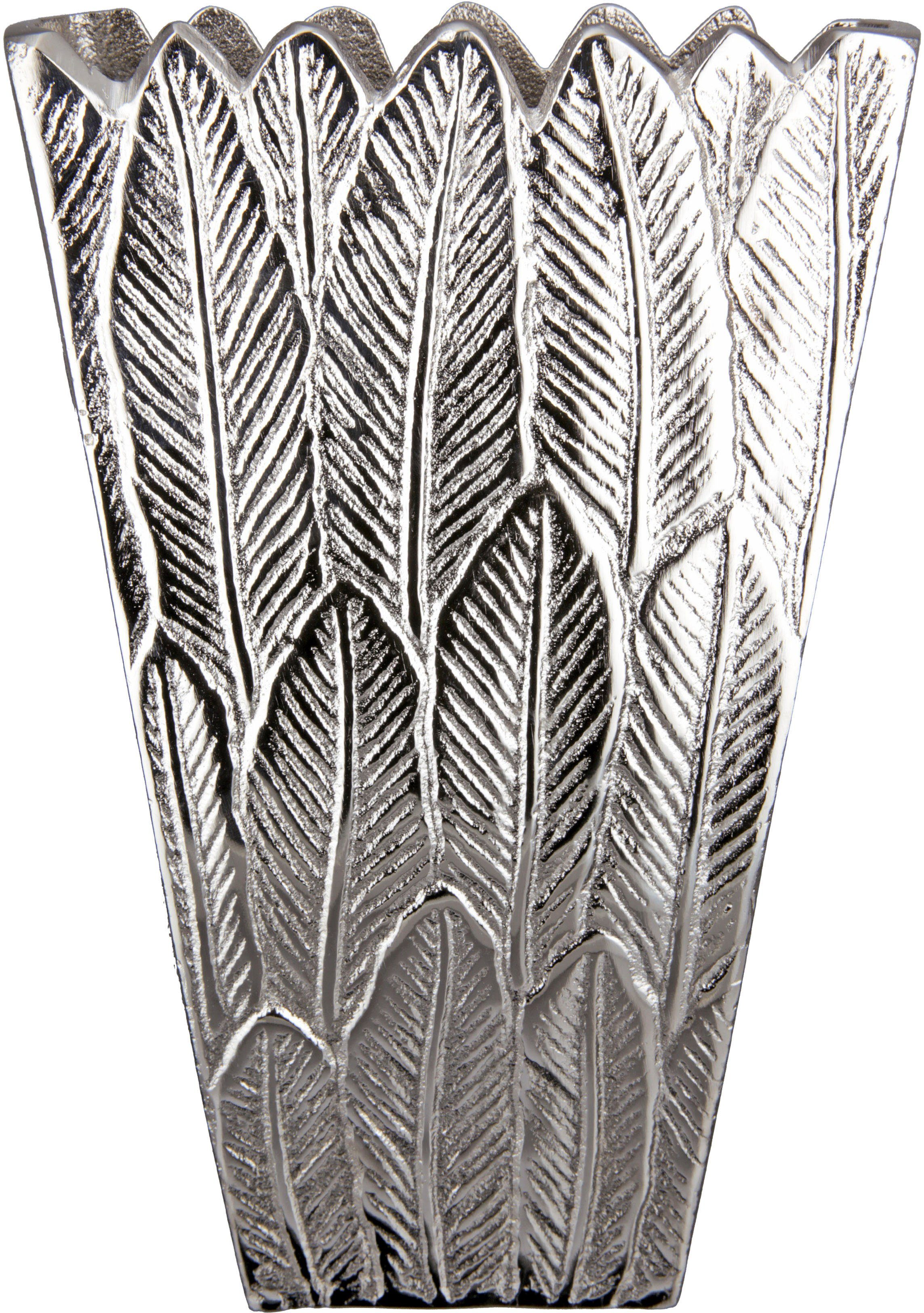 Casablanca by Gilde Dekovase Feder (1 St), Vase aus Aluminium, Dekoobjekt | Dekovasen