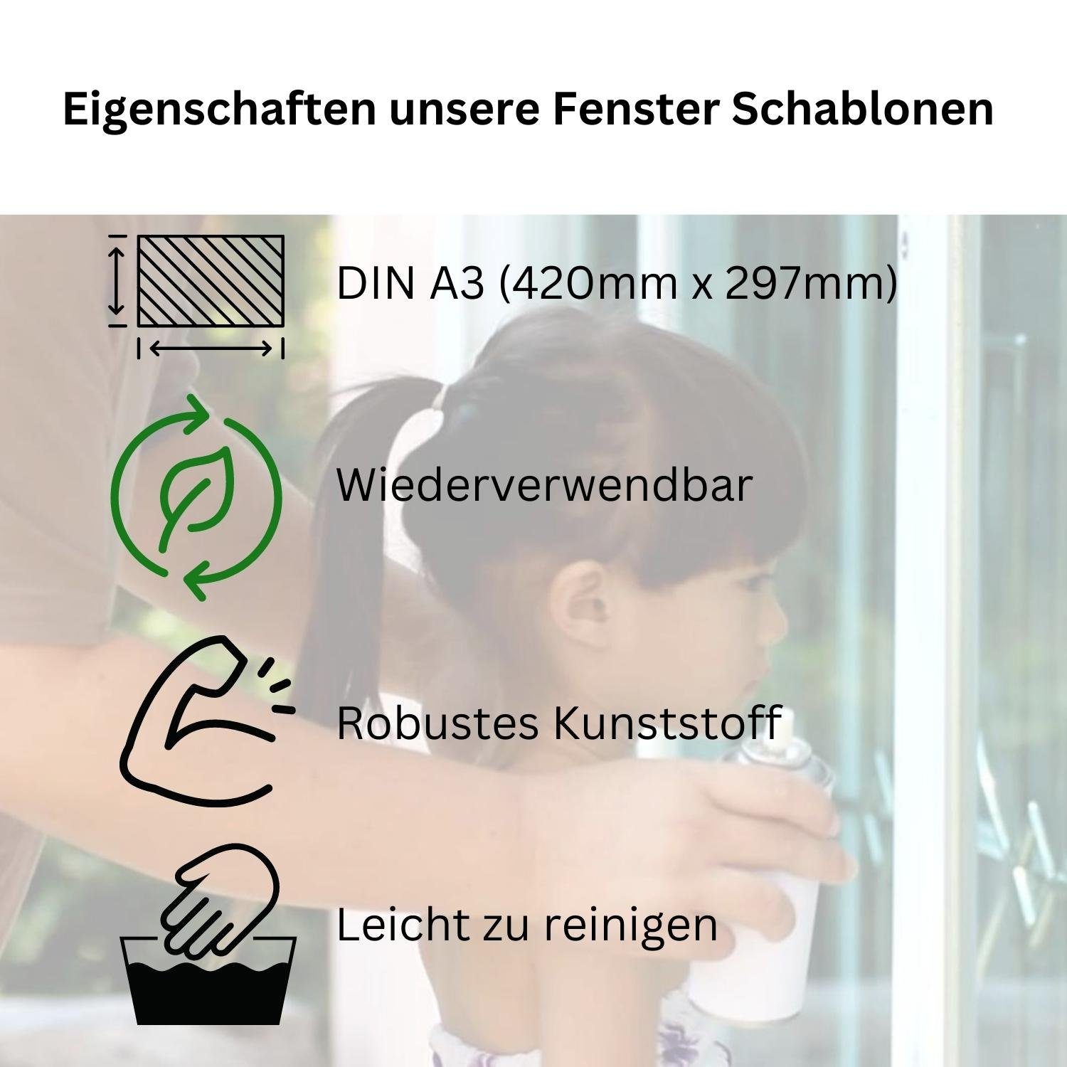 Kamelio Fensterdekoration Schablonen Weihnachten 10er Set 42cm groß Schnees günstig online kaufen