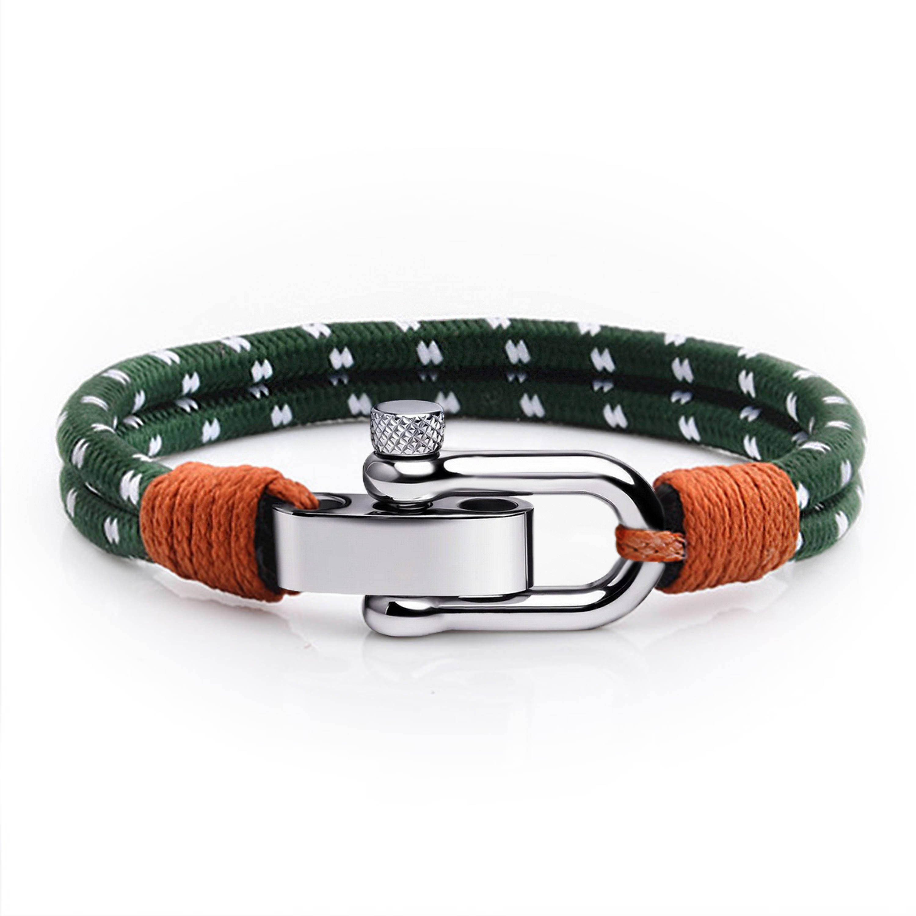 UNIQAL.de Armband maritime Segeltau-Ausführung im nautischen Stil mit Edelstahl-Schäkel (Edelstahl, Segeltau, handgefertigt), Verkauf & Versand durch deutschen Händler