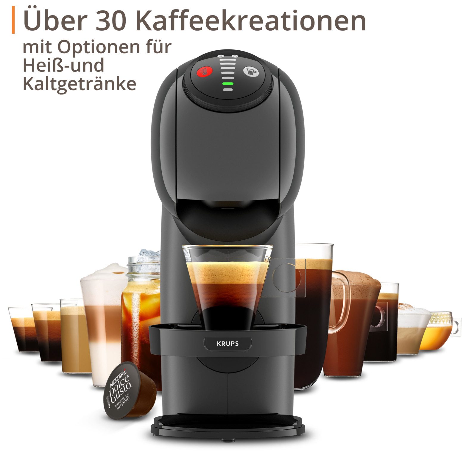 NESCAFÉ® Dolce Gusto® Kapselmaschine KP243B Genio S, 15 Bar, ultra-kompakt, Hochdruck