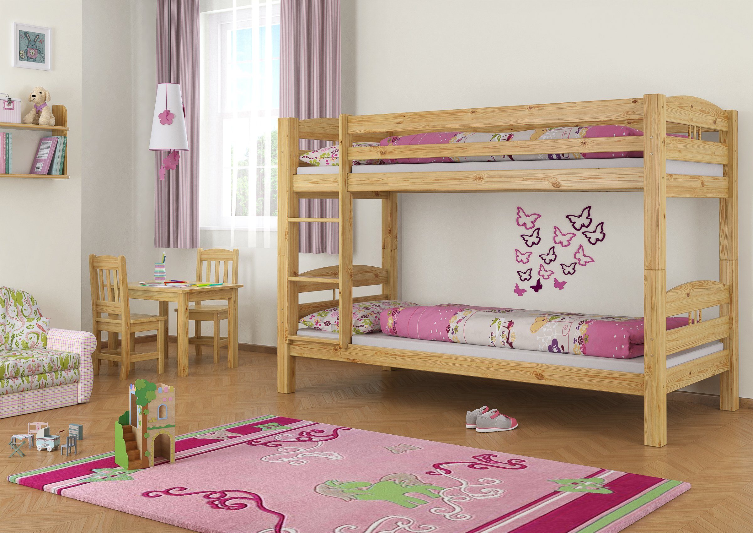 ERST-HOLZ Etagenbett Kinderetagenbett 90 x 200 günstig online kaufen